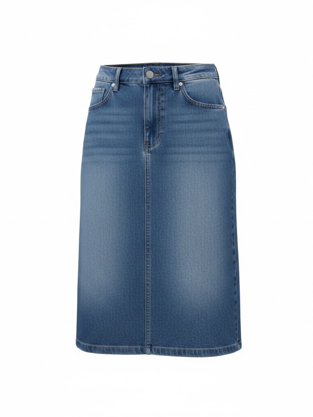SHEIN Blue Denim A-Line Midi Skirt